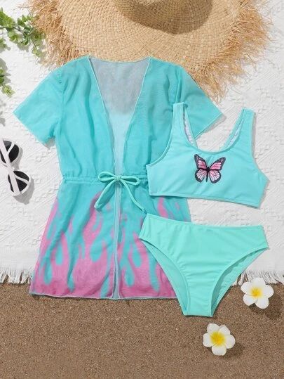 Girls Beachwear | Womens Girls Beachwear Online | SHEIN EUR Shein Kids, Slay Outfits, Shein Outfits, Cute Bathing Suits, Swimming Outfit, Swimming Costume, Print Kimonos, Summer Swim Suits, Cute Swimsuits