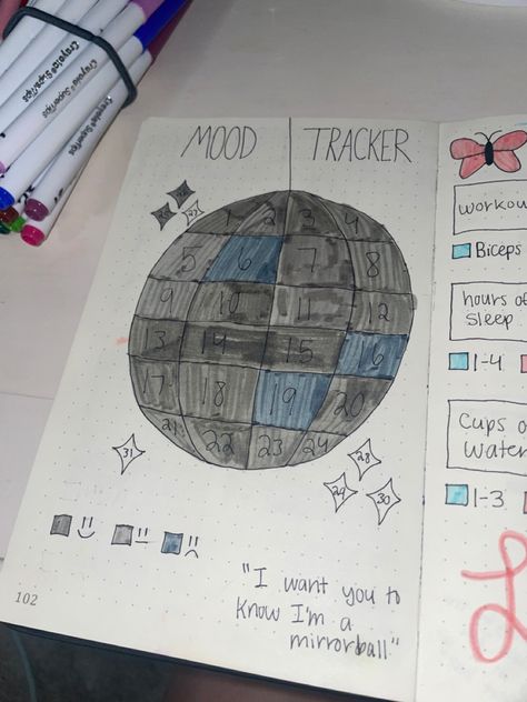 Taylor Swift Bujo Ideas, Disco Ball Bullet Journal, Taylor Swift Medium Widget, Taylor Swift Notebook Ideas, Taylor Swift Bullet Journal, Taylor Swift Mood, Journaling 2024, Bullet Journal Lists, Tracker Bullet Journal