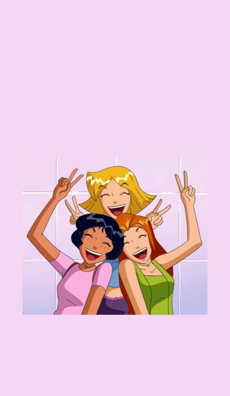 Totally Spies Pink Aesthetic, Totally Spies Wallpaper, Totally Spies Wallpaper Iphone, Trio Girls Cartoon Aesthetic, Totally Spies Aesthetic Wallpaper, Alex Totally Spies Wallpaper, Totally Spies Poster Aesthetic, Tiktok Wallpaper, Spy Outfit