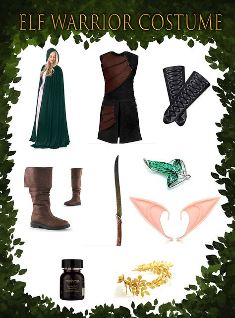 Looking for your last minute Halloween Costume!? I've got ya covered! You can't go wrong with an Elf Warrior costume! Bring out your elven side with these ideas from amazon. From cloaks, waistcoat, gauntlets, and boots, to swords, leaf pins, elf ears, and fake blood. I know you can rock this outfit.   https://torielborst.wixsite.com/torielscorner/torielscorner/elf-warrior-halloween-costume-from-amazon Lady Elf Costume, Elf Warrior Female Costume Diy, Wood Elf Costume Women, Elven Costume Halloween, Elf Warrior Female Costume, Diy Elven Costume, Woodland Elf Costume Diy, Elf Costumes Women, Elf Costume Ideas Women