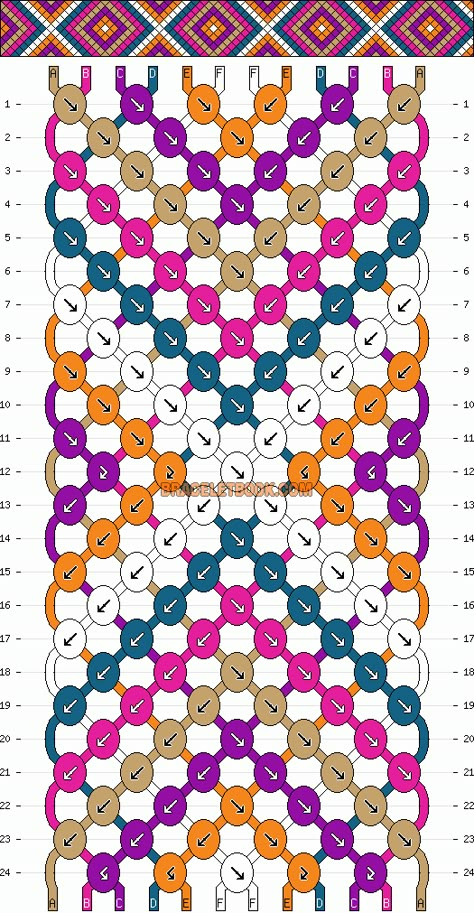 geometric diamond friendship bracelet pattern - six 6 color DIY Diamond Friendship Bracelet, String Bracelet Patterns, Friendship Bracelet Patterns Easy, Cute Friendship Bracelets, Embroidery Bracelets, Friendship Bracelets Tutorial, Friendship Bracelets Designs, Diy Friendship Bracelets Patterns, Thread Bracelets