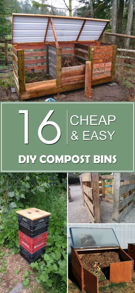 A collection of 16 DIY Compost bins, to suit anyone's gardening needs! Compost Diy, Composting Bins, Compost Bin Diy, Compost Bins, Diy Compost, Garden Compost, School Garden, Have Inspiration, Composting