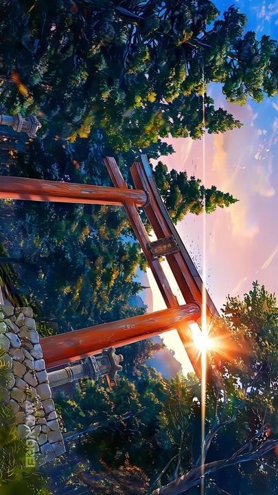 Epic Backgrounds, Makoto Shinkai, Wallpapered Entry, Torii Gate, Crazy Wallpaper, Pretty Landscapes, Landscape Pictures, Pretty Wallpapers Backgrounds, Anime Scenery Wallpaper