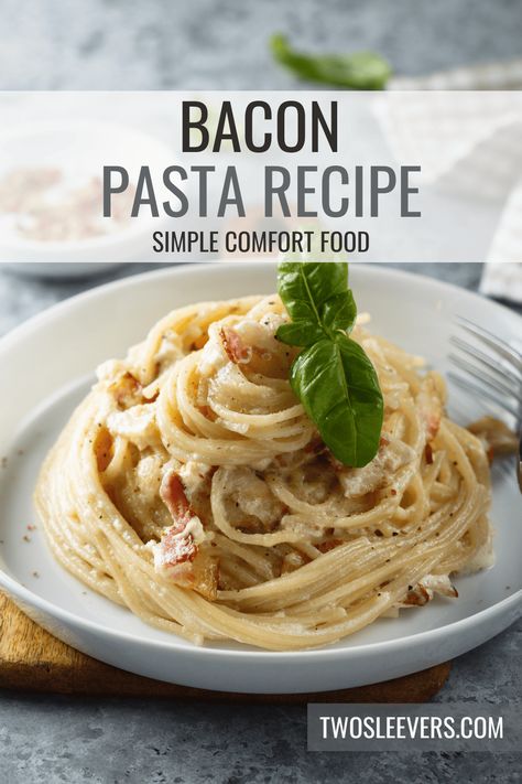 Bacon Pasta Recipe | Bacon Parmesan Pasta Bacon Ricotta Pasta, Pasta Bacon Recipes, Dinner Recipes With Bacon, Bacon Parmesan Pasta, Creamy Pasta With Bacon, Bacon Pasta Recipes, Bacon Recipes For Dinner, Pasta With Bacon, Bacon Dinner