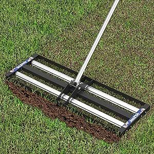 Updated Lawn Leveling Rake with Aluminum Rollers, Stainless Steel 30"x10" Levelawn Tool , Heavy-Duty Lawn Leveler with 80" Extended Handle, Yard Leveling Rake Suit for Garden, Golf Lawn, Farm Farm Patio, Lawn Leveling, Lawn Care, Stainless Steel Material, Lawn Garden, Garden Landscaping, Photo Storage, Soil, Outdoor Gardens