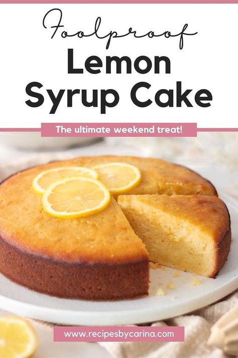 A soft and delicate lemon syrup cake recipe, perfect served with a dollop of yoghurt and coffee. Syrup Cake Recipe, Creative Baking Recipes, Delicious Orange Cake, Lemon Syrup Cake, Lemon Cake Easy, Lemon Olive Oil Cake, Syrup Cake, Ultimate Chocolate Chip Cookie, Tea Cakes Recipes