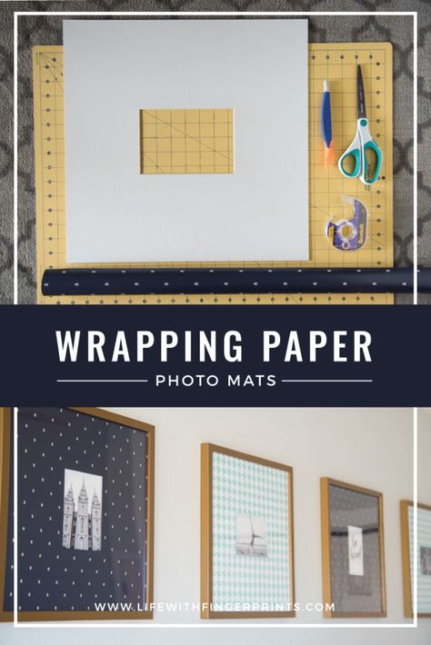 Framed Wrapping Paper, Thrifted Frames, Diy Framed Art, Framed Scrapbook Paper, Paper Picture Frames, Picture Displays, Diy Wrapping Paper, Wallpaper Crafts, Picture Frame Mat