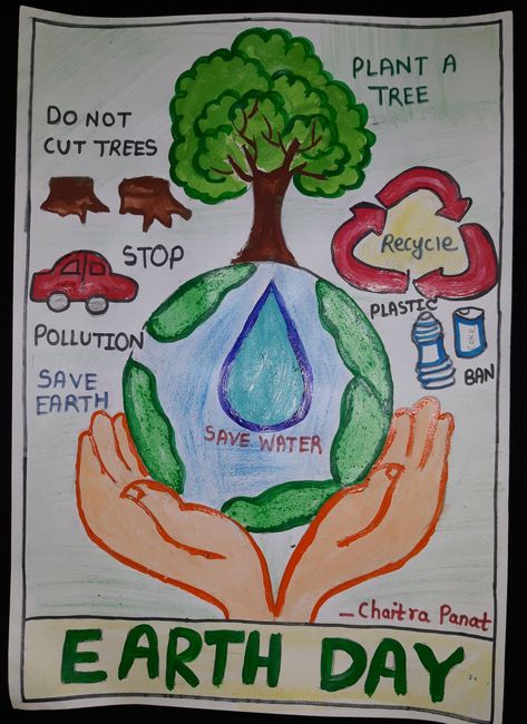 Eco Club Posters, Green Earth Drawing, Poster Making Ideas For Competition Student, Earth Drawing Ideas, Earth Day Drawing Ideas, Save Environment Posters, Go Green Posters, Science Art Drawings, Happy Environment Day