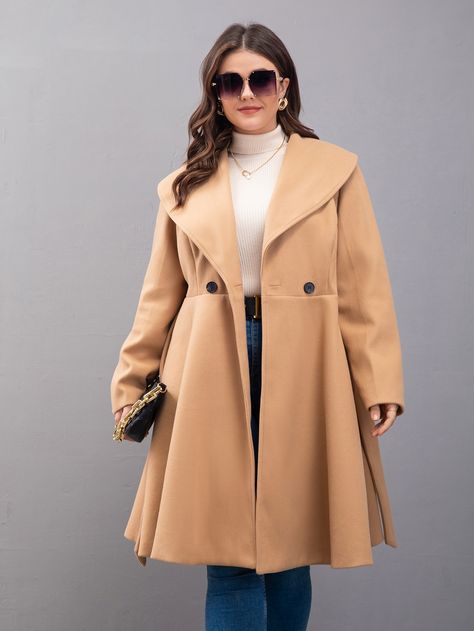 Plus Size Princess Coat, Plus Size Peplum, Double Breasted Overcoat, Winter Plus Size, Plus Size Looks, Princess Coat, Coat Outfits, 2024 Fashion, Big Size