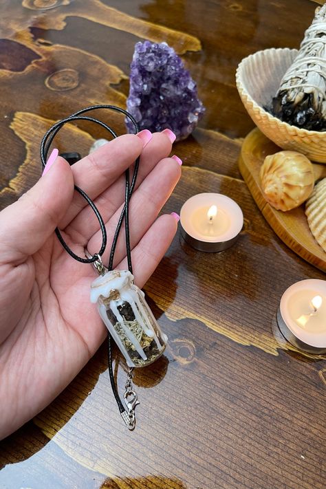 Spell Necklace, Spell Jar Necklace, Health Spell, Love Jar, Purple Candles, Spell Jar, Money Jars, Green Aventurine Crystal, Aventurine Crystal