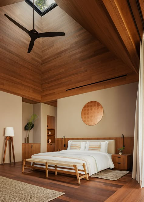 One&Only Mandarina is a beachfront resort in Mexico by Studio Rick Joy with treehouse accommodations and breathtaking surrounding vistas. Modern Mexican Bedroom, Balinese Interior Design, Mexican Bedroom Ideas, Mexican Luxury, Modern Filipino House, Resort Bed, Mexican Bedroom, Balinese Interior, Earthy Interior