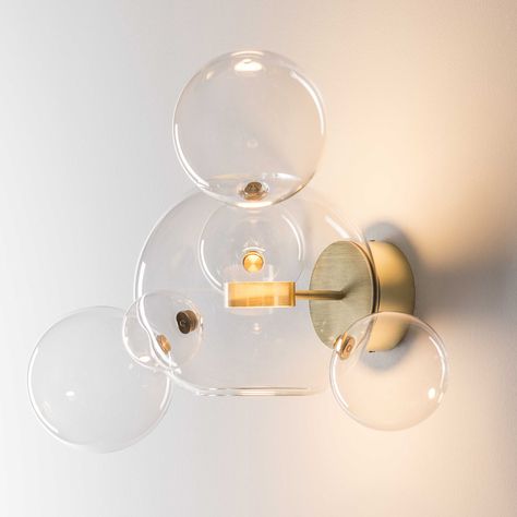 Bolle Wall Sconce | Giopato and Coombes | SUITE NY Sconces Beside Bed, Contemporary Wall Lights, Farmhouse Candles, Bubble Wall, Glass Bubble, Contemporary Floor, Contemporary Floor Lamps, Modern Chandeliers, Art Deco Chandelier