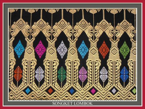 Songket Lombok Kain Tenun Lombok, Motif Kain Tenun, Songket Pattern, Batik Bali, Bali Lombok, Motif Batik, Batik Design, Batik Pattern, Traditional Pattern