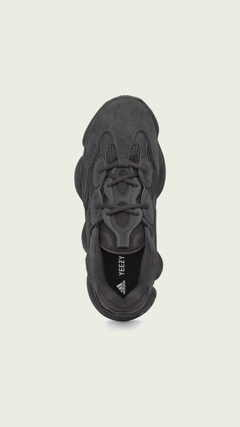 Yeezy Logo, Yeezy Aesthetic, Black Yeezy Shoes, Yeezy 500 Black, All Black Yeezys, Black Yeezys, Black Yeezy Boost, Yeezy 500 Utility Black, Yeezy 350 Cmpct