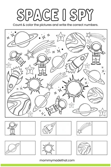 Space Theme Activity Preschool, Tk Art Activities, Cute Activity Sheets, I Spy Kindergarten Free Printable, Outer Space Worksheets For Preschool, Maps Activities For Kids, Busy Work For Students, Space Coloring Sheets Free Printable, Math For Preschoolers Activities