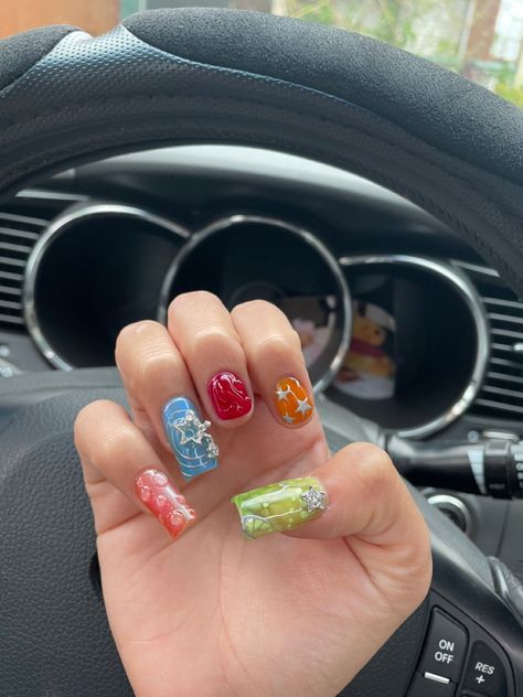 Lesbian Nails Acrylic Two Short Rest Long, Lesbian Fingernails, Real Nail Designs Manicures, Lesbian Acrylics, Lesbian Nails Two Short, Lesbian Manicure Nails, Lesbian Nails Acrylic Two Short, Lesbian Nails Acrylic, Lesbian Acrylic Nails