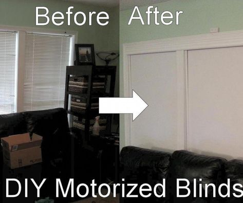 Want to automate your blinds without breaking the bank?well now you can with rollertrol motors and ikea blinds.these have been hands down my favorite automation p... #diyhometheater Diy Motorized Blinds, Blinds And Curtains Living Room, Window Roller Blinds, Ikea Blinds, Patio Blinds, Modern Blinds, Motorized Blinds, Living Room Blinds, Bedroom Blinds