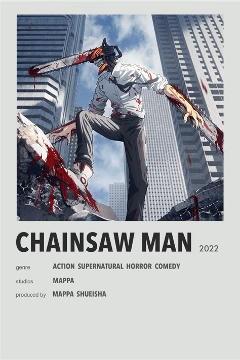 Anime Minimalist Poster, Chainsaw Man, Minimalist Poster, Chainsaw, Anime