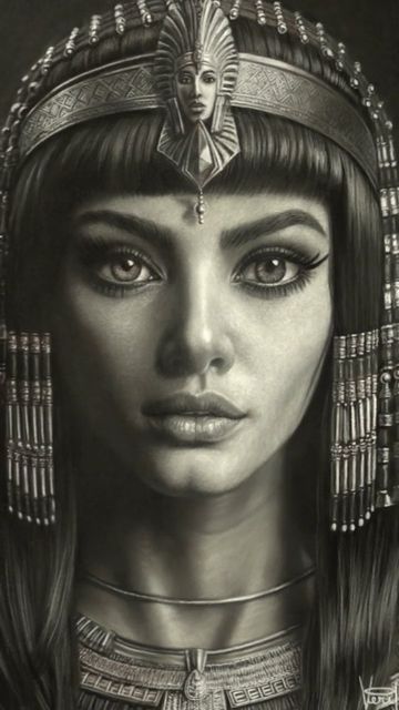 Veri Apriyatno on Instagram: "Cleopatra The Greatest  Queen  Medium: Charcoal & Soft Pastel on Pastelmat paper." Cleopatra Art, Queen Cleopatra, Egyptian Women, Bird Silhouette, Classic Horror Movies, March 19, Classic Horror, Reference Images, Diy Canvas