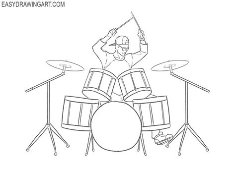 drummer drawing Drum Pose Reference, Drums Reference Pose, Musician Drawing Reference, Band Base Drawing, Singing Art Reference, Drums Drawing Reference, Drumming Drawing Reference, Drum Drawing Reference, Holding Drumsticks Reference