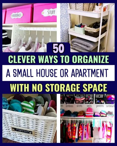 Cheap Home Storage Ideas, Townhouse Organization Small Spaces, Storage Ideas For Apartments With No Closets, Organizational Ideas For Small Spaces, Storage Ideas For Houses With No Storage, How To Make Storage Space, Diy Small House Organization, Small Apartment Ideas Living Room Closet Organization, Optimize Bedroom Space