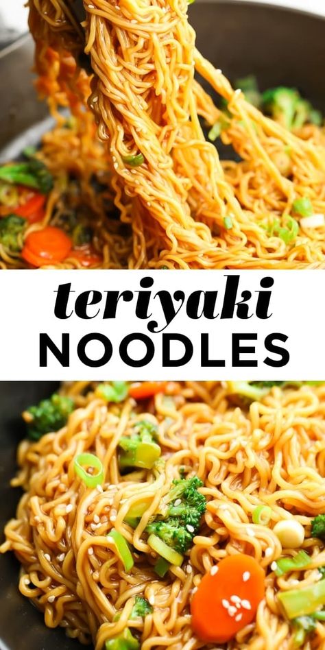 Teriyaki Noodles is a quick dinner ready in less than 30 minutes! A vegetarian dish that is flexible with an easy homemade teriyaki sauce. Skip the take out! Nora Cooks Vegan, Vegan Teriyaki, Nora Cooks, Teriyaki Noodles, Vegan Chinese, Gluten Free Noodles, Marinated Tofu, Plant Based Whole Foods, Vegetarian Dish