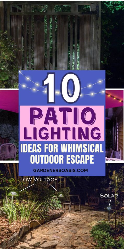 Patio Lighting Ideas: 10 Beautiful Ways To Light Your Backyard | Gardening Patio Lighting Ideas, Backyard Lighting Ideas, Lighting Your Garden, Budget Landscaping, Deck And Patio, Paper Lantern Lights, Solar Landscape Lighting, Solar Landscape, Landscape Lights