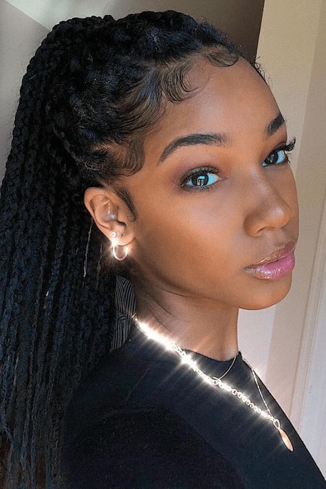 Baby Hairs | Learn How To Lay Edges & The Best Edge Controls Baby Hair Gel, Twist Box Braids, Cute Box Braids, Edges Hair, Cute Box Braids Hairstyles, Baby Hairs, Pretty Braided Hairstyles, Hairdos For Curly Hair, 4c Hairstyles