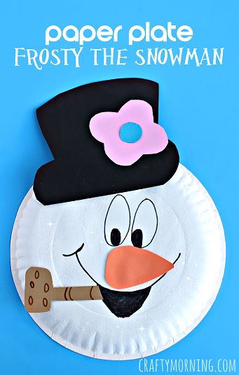 Paper Plate Frosty the Snowman Craft - Winter craft for kids to make | CraftyMorning.com Diy Schneemann, Crafty Morning, January Crafts, Snowman Craft, Frosty The Snowman, Winter Craft, Winter Crafts For Kids, Daycare Crafts, Paper Plate Crafts