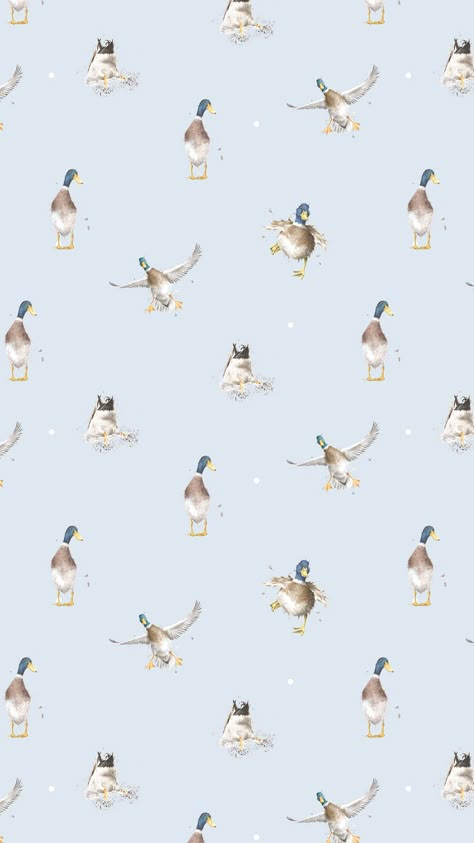 Grandmillenial Phone Background, Duck Pattern Wallpaper, Duck Phone Wallpaper, Duck Lockscreen, Duck Wallpaper Aesthetic, Duck Background, Ducks Wallpaper, Duck Wallpaper, Wrendale Designs