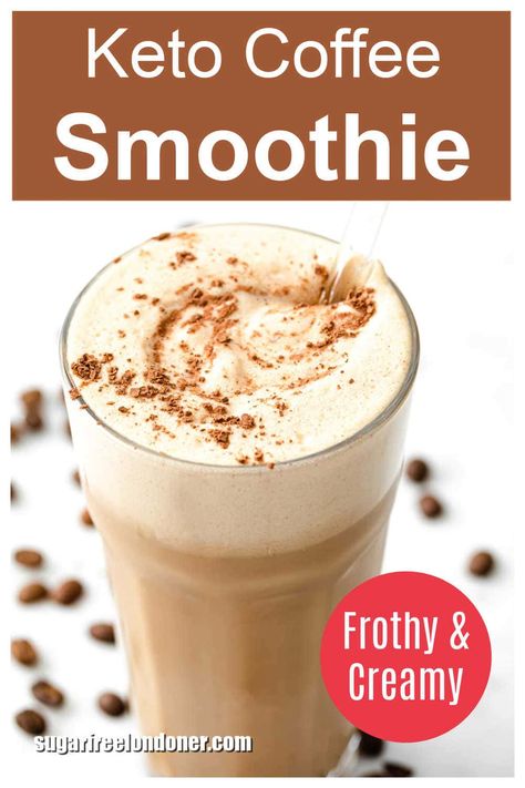 Coffee lovers, you've got to try this easy keto coffee smoothie! This creamy, filling keto frappuccino is ready in just 3 minutes and the perfect low carb breakfast drink for everyone who prefers dairy free. #ketocoffeesmoothie #ketofrappuccino #ketosmoothie #ketoshake Low Carb Smoothie Recipes Breakfast, Keto Chocolate Coffee Creamer, Keto Coffee Smoothie, Keto Frappe, Keto Frappuccino, Keto Coffee Recipes, Keto Milkshake, Low Carb Smoothie Recipes, Coffee Smoothie Recipes