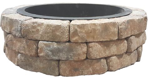 Flagstone fire pit kit assembles quick and easy. Lowe's Natura Wall Fire Pit Kit 43.5-in L x 43.5-in W x 12.5-in H Sahara Sand Concrete Fire Pit Kit in Brown | 17H07FPKSS Flagstone Fire Pit, Paver Fire Pit, Outdoor Fire Pit Area, Concrete Fire Pit, Outside Fire Pits, Easy Fire Pit, Fire Pit Swings, Brick Fire Pit, Fire Pit Lighting