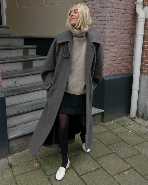 13 Elevated Fall Outfit Ideas With Long Coats | Who What Wear Hm Coat, Mango Coats, Oversized Wool Coat, Herringbone Coat, Knee Length Coat, Winter Outfit Ideas, Long Black Coat, Zara Coat, Chic Fall Outfits