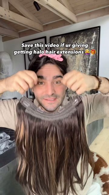 Matt Newman on Instagram: "a lil #hairtutorial for anyone with halo #hairextensions on their gift list this year 💁‍♀️🎁💁‍♀️ I love halo extensions and i think they are the easiest type of hair to put on urself ! #longhair #haireducation #hairinstagram" Hair Styles With Halo Extensions, Halo Extensions, Halo Hair Extensions, Halo Hair, Gift List, Put On, Hair Tutorial, Beauty Tips, Instagram A