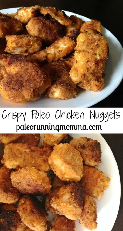 Crispy Paleo Chicken Nuggets - Grain and dairy free, super tasty! Paleo Chicken Nuggets, Chicken Nugget Recipes, Nuggets Recipe, Chicken Nugget, Paleo Diet Recipes, Paleo Lunch, Paleo Chicken, Paleo Whole 30, Paleo Dinner