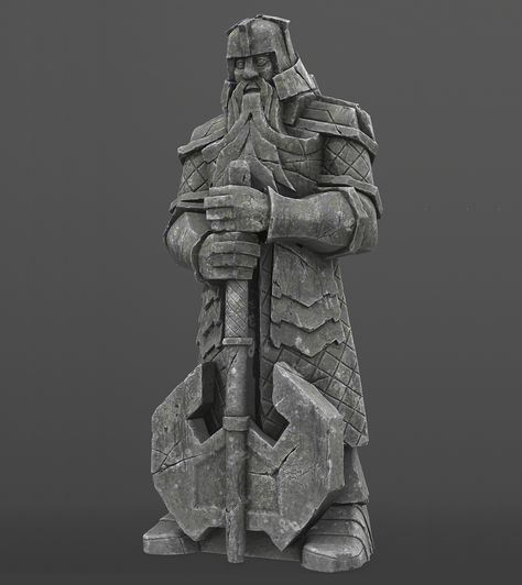 "Dwarf Statue" by Martin Bonev Vikings Statue, Planet Tattoos, Medieval Ages, Digital Sculpture, Ancient Statues, Weta Workshop, Wood Carving Designs, Substance Painter, Stone Statues