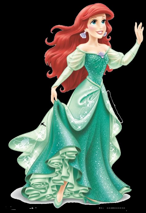 Ariel Green Dress, Princesa Ariel Disney, Disney Princess Colors, Disney Princess Coloring Pages, Ariel Disney, Mermaid Wallpapers, Disney Pics, Ariel Dress, Disney Cartoon Characters