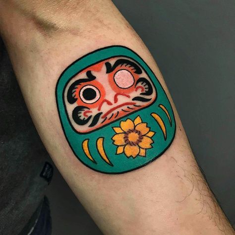 Doll Hand Tattoo, Daruma Tattoo, Daruma Doll Tattoo, Sorry Mom Tattoo, Hand Tattoo Images, Lower Arm Tattoos, Tattoo Style Art, Buddha Tattoo Design, Doll Tattoo