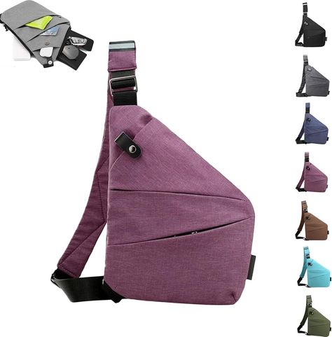 Wander Anti Theft Travel Bag,Crossbody Travel Bag, Sling Bag Travel Crossbody Bag for Women Men (right shoulder, purple): Handbags: Amazon.com Bag For Travel For Women, Travel Crossbody Bag, Chest Bag Men, Sling Bag For Men, Anti Theft Bag, Pull Oversize, Travel Crossbody, Crossbody Bags For Travel, Mens Travel Bag