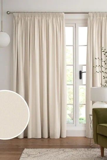 Luxury Window Curtains, Natural Curtains, Neutral Curtains, Pencil Pleat Curtains, Cream Curtains, Beige Curtains, Pleat Curtains, Plain Curtains, Long Curtains