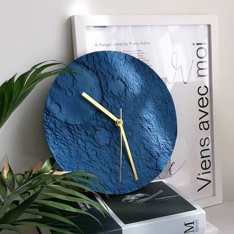 Galaxycore room inspo. Galaxycore decor inspo. Galaxycore room ideas. Galaxycore decor ideas. #toa #toashop #galaxycore Bathroom Nordic, Modern Design Bathroom, Clock Aesthetic, Moon Clock, Moon Texture, Surface Of The Moon, Clock Painting, Boho Art Drawings, Relief Design