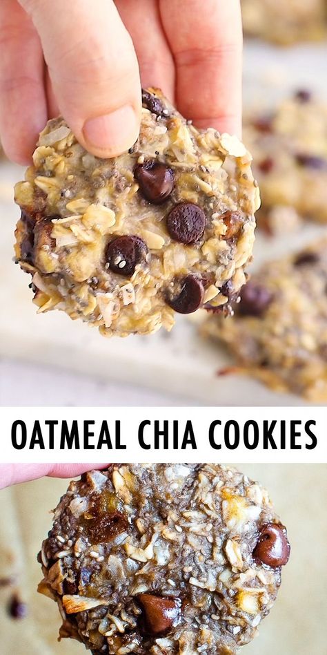 Chia Cookies, Kuih Lapis, Makanan Rendah Kalori, Rich Recipes, Healthy Sweet Snacks, Oatmeal Cookie, India Food, Healthy Snacks Easy, Breakfast Cookies