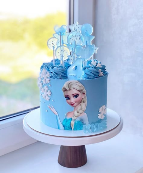 Frozen Cake Design Birthdays, Frozen 2nd Birthday Cake, Frozen Cakes For Girls Birthday, Simple Frozen Birthday Cake, Elsa Cake Design, Elsa Theme Cake, Princess Elsa Cake, Frozen Cake Ideas, Frozen Cake Designs