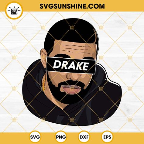 Drake Rapper, Disney Embroidery, Dxf Files, Cool Logo, Cricut Projects, Drake, Svg File, Transparent Background, Cricut