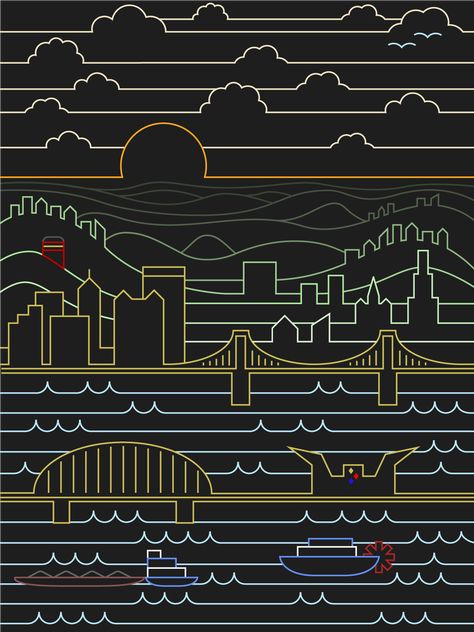 Linear Pittsburgh Shirts - Pittsburgh Art Pittsburgh Aesthetic Wallpaper, Pittsburgh Illustration, Pittsburgh Aesthetic, Graffiti Monsters, Steelers Tattoos, Pittsburgh Christmas, Pittsburgh Tattoo, Pitt University, Pittsburgh Art