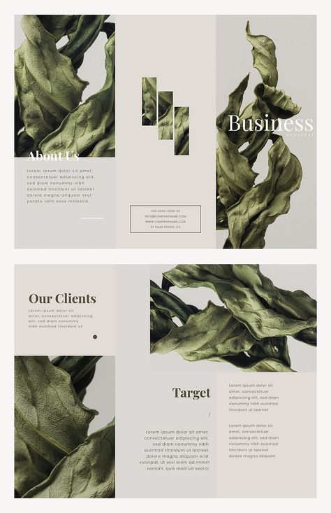 Flower shop brochure template vector | Premium Vector - rawpixel Interior Design Template, Trending Images, Images Design, Image Layout, Plant Shop, Plant Images, Story Board, Trifold Brochure, Brand Board