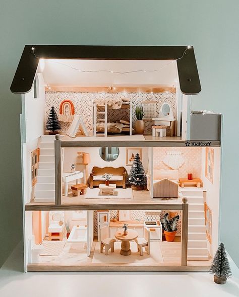 Kidkraft Chelsea Dollhouse Makeover, Kidkraft Dollhouse Makeover, Doll Cottage, Kidkraft Dollhouse, Beacon Hill Dollhouse, Cabin Dollhouse, Dollhouse Makeover, Wooden Doll House, Dollhouse Diy