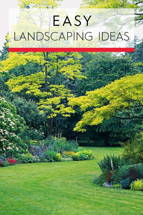 Easy Landscaping Ideas, Large Yard Landscaping, Large Backyard Landscaping, Creative Garden Decor, Front Yard Decor, Modern Backyard Landscaping, Minimalist Garden, Cottage Garden Design, Easy Landscaping