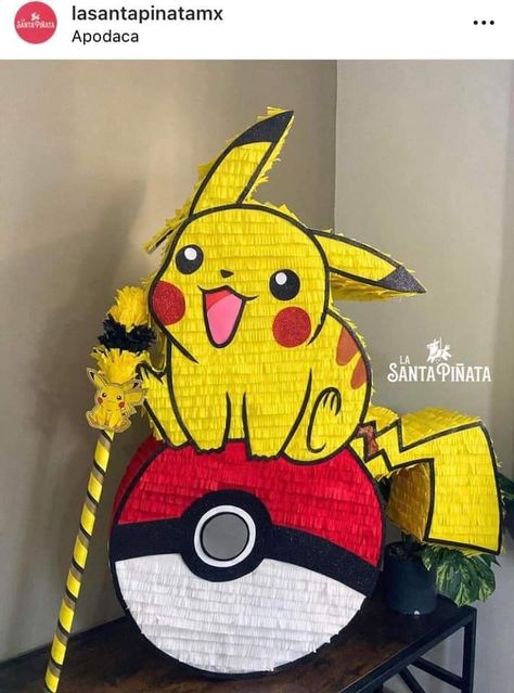 Pikachu Pinata, Pokemon Pinata, Pokemon Party Decorations, Pikachu Pikachu, Diy Pinata, Pokemon Birthday Party, Pokemon Party, Pokemon Birthday, 3rd Birthday