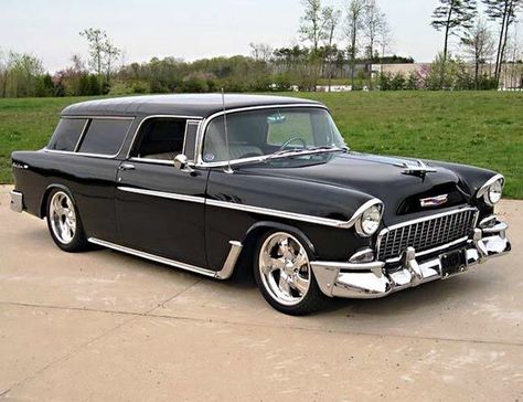 Cool Chevy Wagon ! Chevy Nomad, 1955 Chevy, 1955 Chevrolet, Last Ride, 55 Chevy, Rat Rods, Us Cars, American Muscle Cars, Classic Cars Trucks